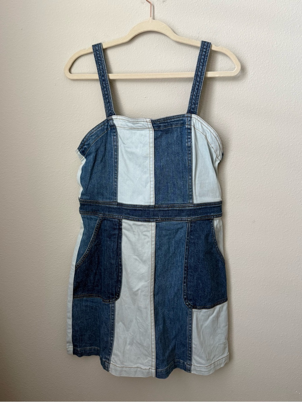 Alice + Olivia Two-Tone Denim Patchwork Mini Jamie Dress Y2K Size 10 - Picture 3 of 8